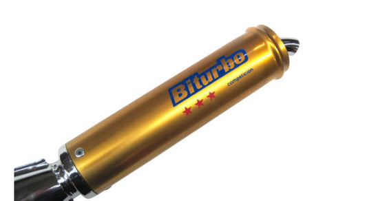Biturbo Auspuff Gold/Chrom 25mm - Mofaparts