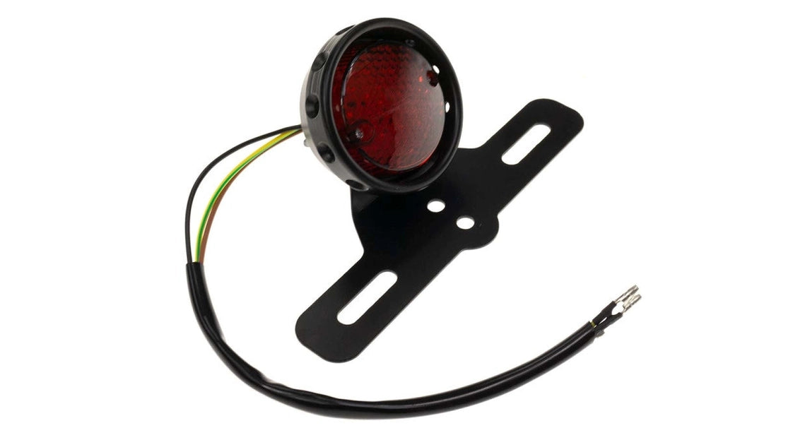 Rücklicht Rund Universal mit Bremslicht und Nummernschildhalterung LED 12V