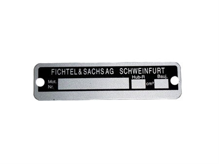 Typenschild "Sachs"