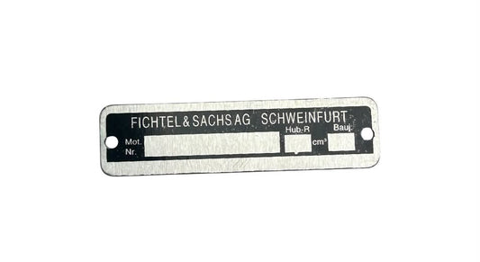 Typenschild "Sachs"