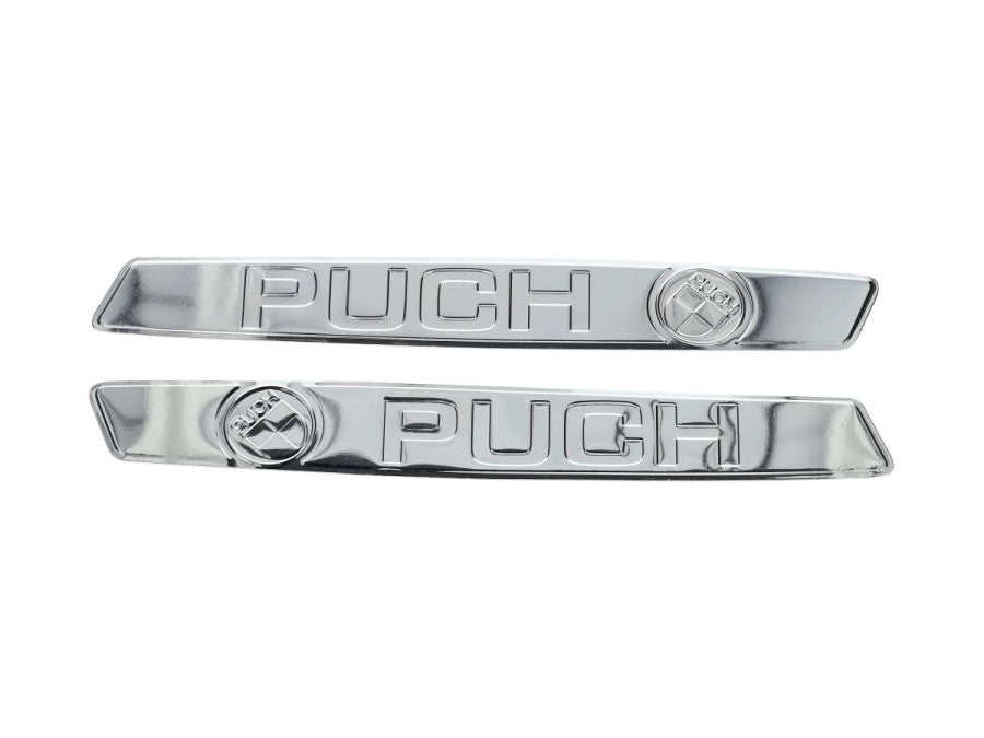 Puch Maxi Metall Tank Aufkleber Chrom | RealMetal®