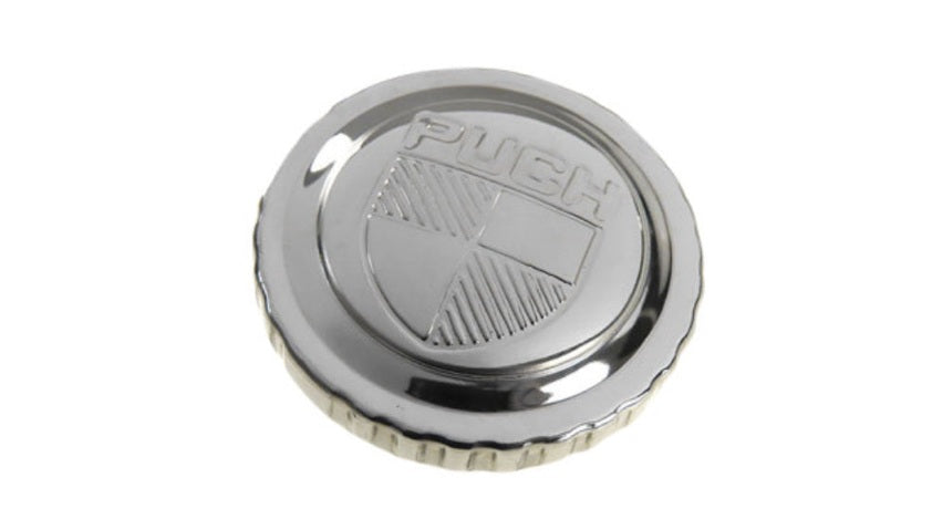 Tankdeckel 30mm mit Logo Puch Maxi Chrom - Mofaparts