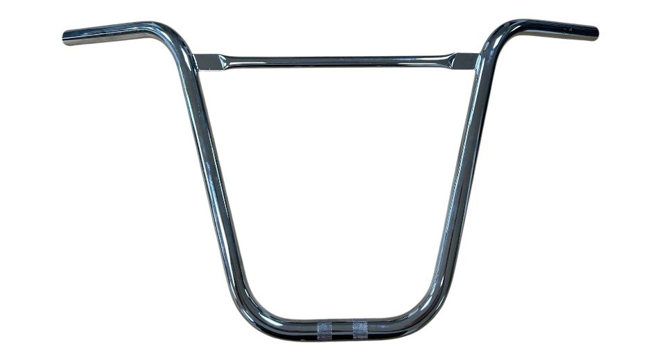 Lenker Gabelplatte 35 cm geschwungen mit Strebe Chrom