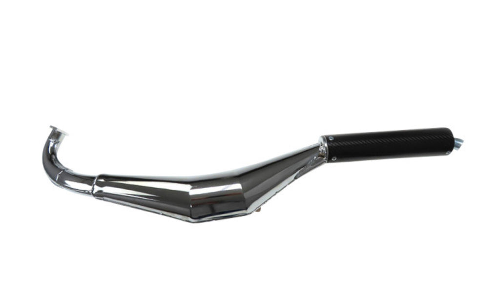 Auspuff Puch Maxi / E50 28mm Simonini Chrom Carbon Dämpfer - Mofaparts