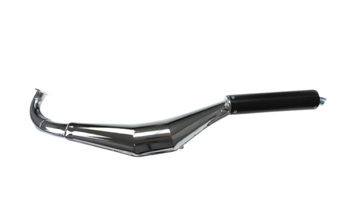 Auspuff Puch Maxi / E50 28mm Simonini Chrom Carbon Dämpfer - Mofaparts