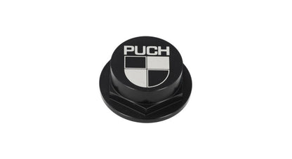 Lenkkopfmutter 26mm Puch CLAW Aluminium Schwarz mit Logo