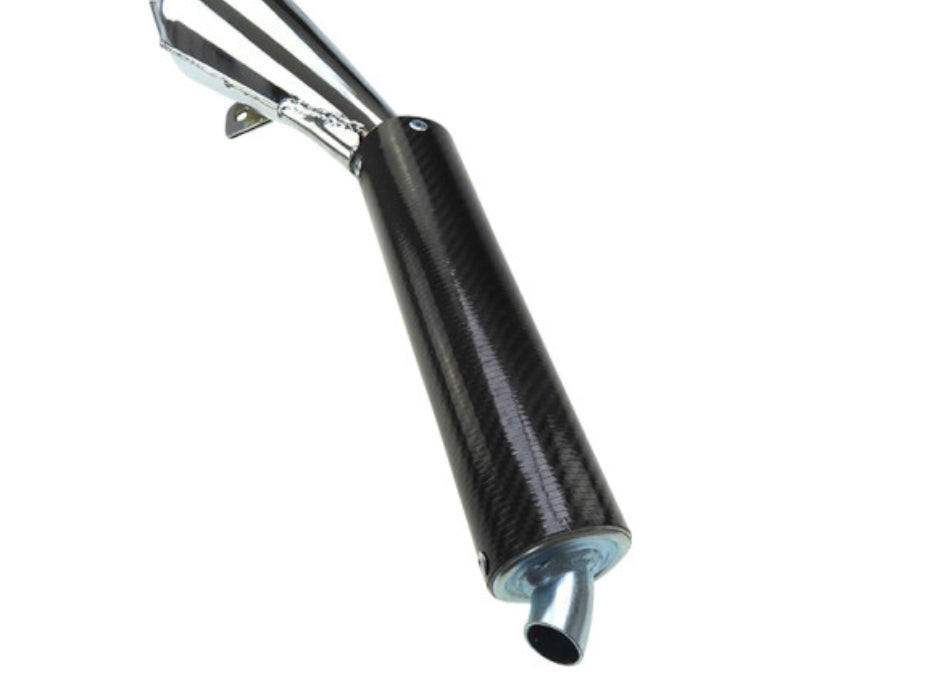 Auspuff Puch Maxi / E50 28mm Simonini Chrom Carbon Dämpfer - Mofaparts