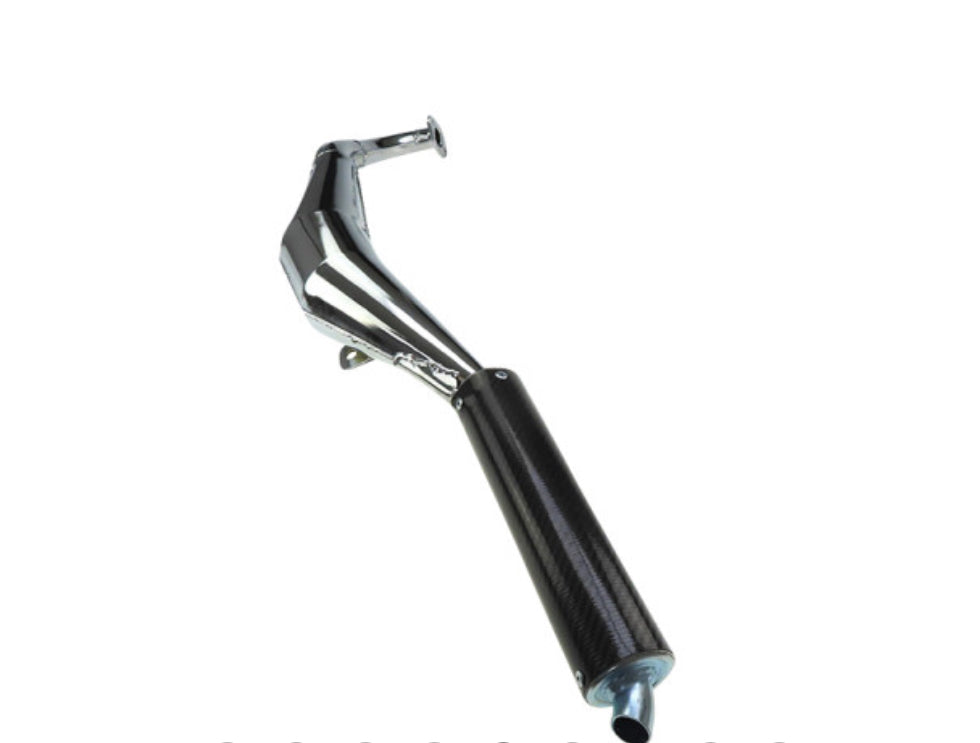Auspuff Puch Maxi / E50 28mm Simonini Chrom Carbon Dämpfer - Mofaparts