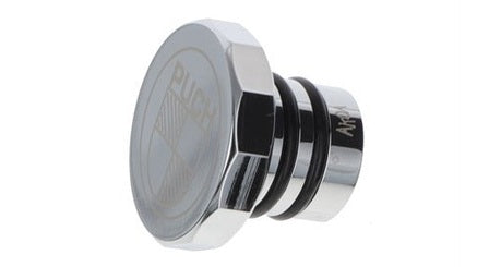 Tankdeckel Puch Maxi eckig Alu Chrom, mit Puch Logo