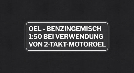 Benzingemisch Aufkleber Deutsch Weiß transparent