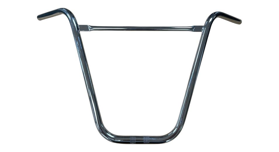Lenker Gabelplatte 40 cm geschwungen mit Strebe Chrom