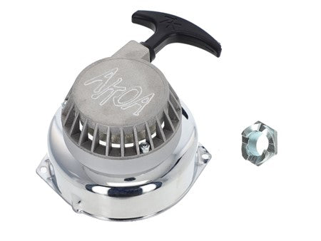 Seilzugstarter Puch E50 Bosch / Ducati Zündung Silber / Chrom CNC