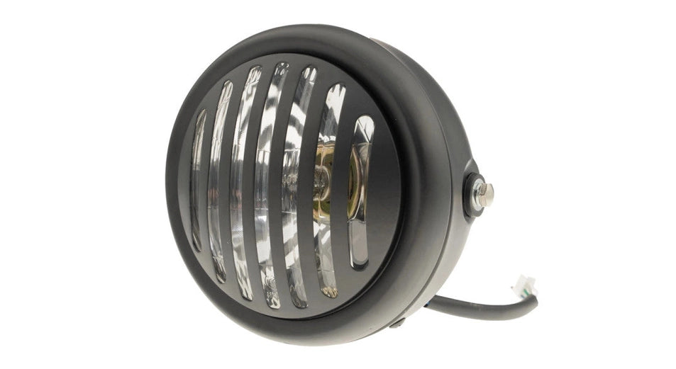 Scheinwerfer rund 165mm Halogen 12V 35W Matt Schwarz mit Raster
