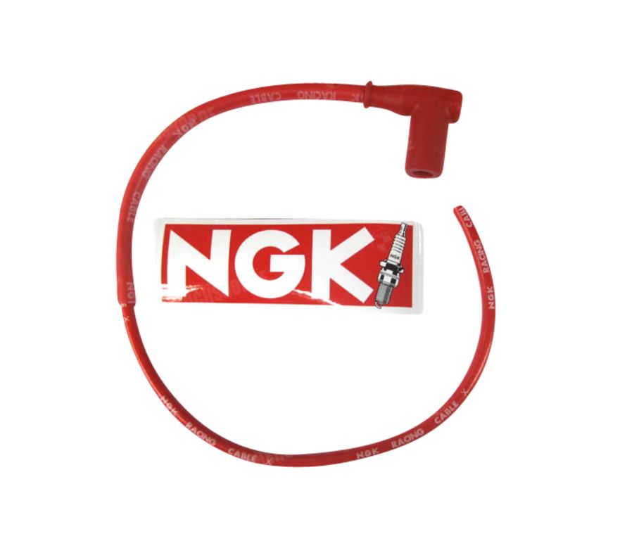 Zündkerzenkabel Rot NGK CR-4 Racing mit Zündkerzenstecker - Mofaparts