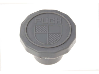 Tankdeckel 30 mm – Puch Maxi – Grau mit Logo | A-Qualität