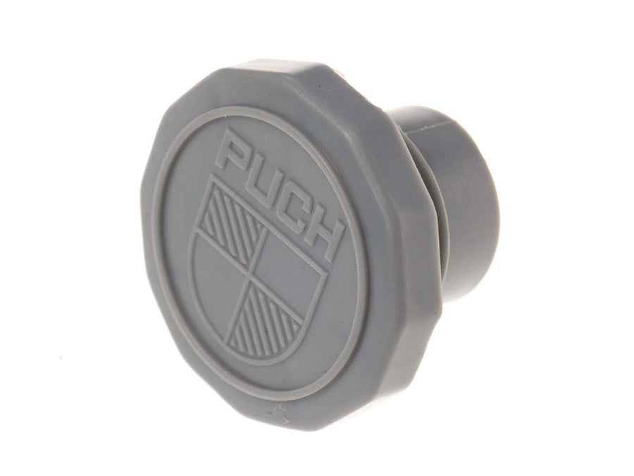 Tankdeckel 30 mm – Puch Maxi – Grau mit Logo | A-Qualität