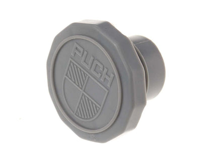 Tankdeckel 30 mm – Puch Maxi – Grau mit Logo | A-Qualität
