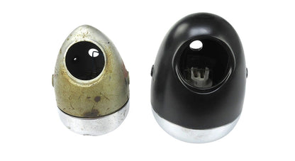 Scheinwerfer Eierlampe 130mm GUIA Gross Modell Glanz Schwarz