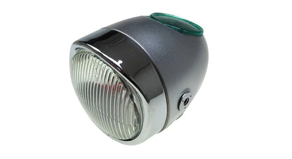 Scheinwerfer Eierlampe 102mm Komplett Silbergrau Nachbau