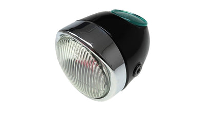 Scheinwerfer Eierlampe 102mm Komplett Schwarz Nachbau - Mofaparts