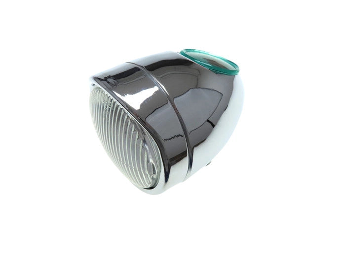 Scheinwerfer Eierlampe 102mm Komplett Chrome Nachbau - Mofaparts