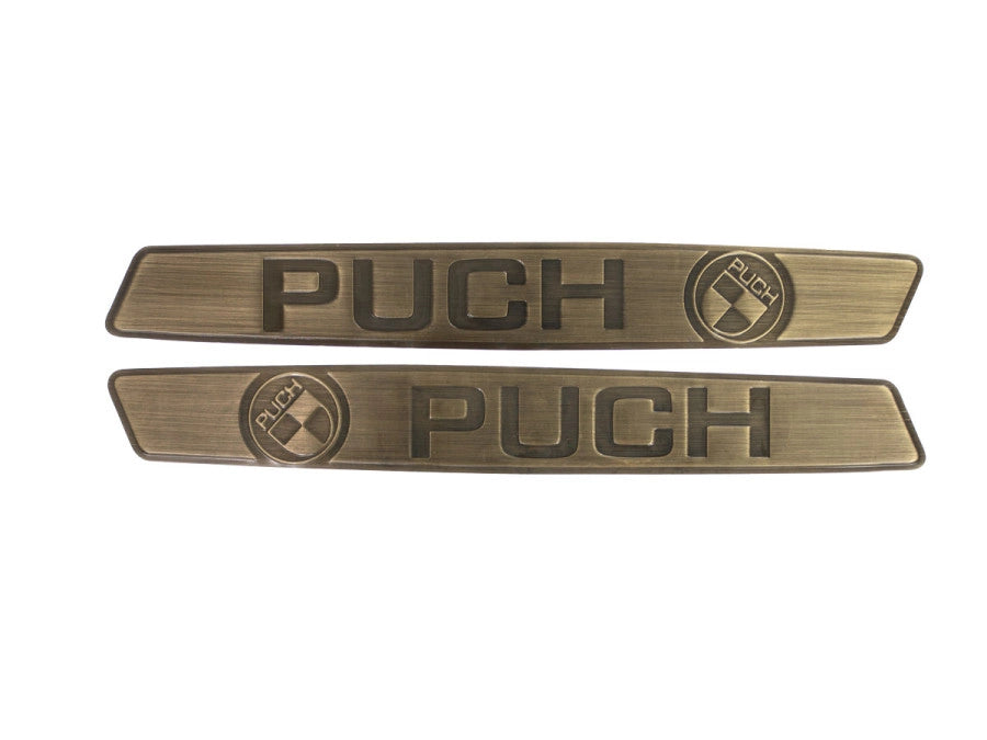 Puch Maxi Metall Tank Aufkleber Gold Farbe | RealMetal®