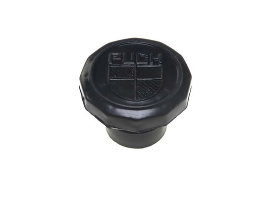 Tankdeckel 30 mm – Puch Maxi – Schwarz mit Logo