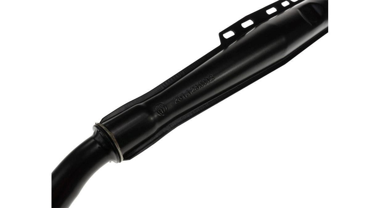 28mm Auspuff mit Nummer & Logo Schwarz 2-Teiler | Puch