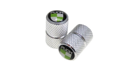 Ventilkappen Satz Puch Logo Grün / Weiß Aluminium