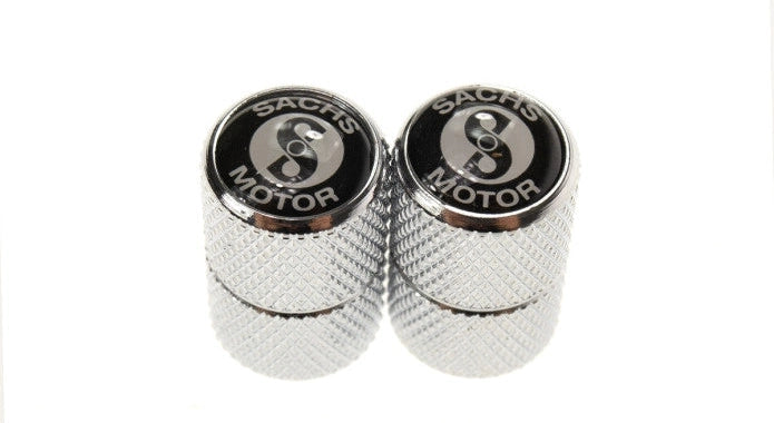 Ventilkappen Satz Sachs Logo Schwarz / Weiß Aluminium